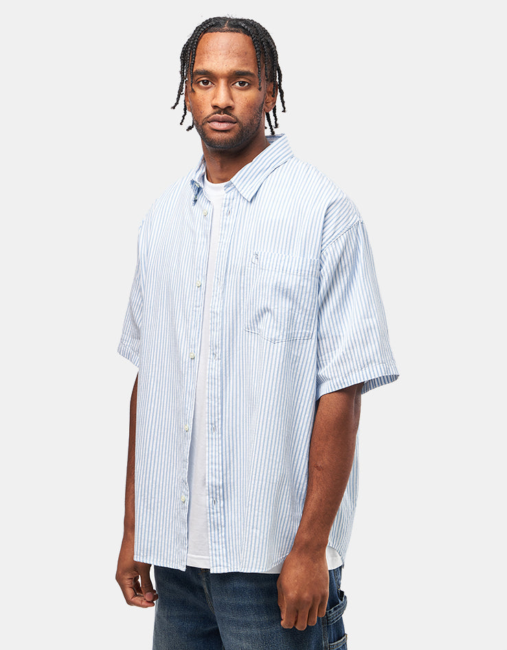 Carhartt WIP S/S Phelps Shirt - Phelps Stripe/Bluebird