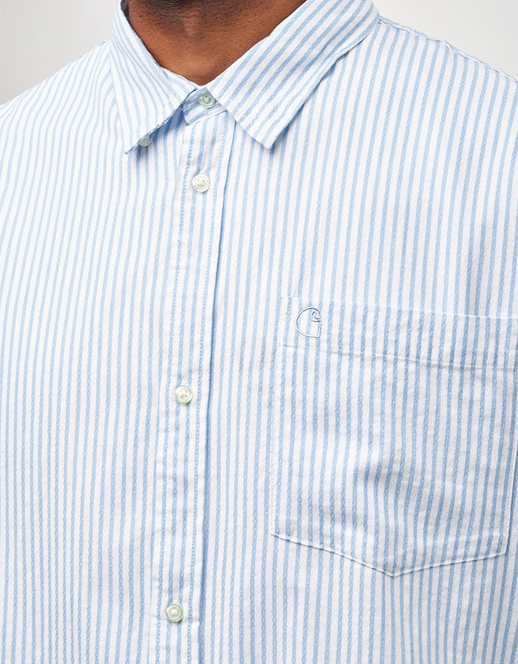 Carhartt WIP S/S Phelps Shirt - Phelps Stripe/Bluebird