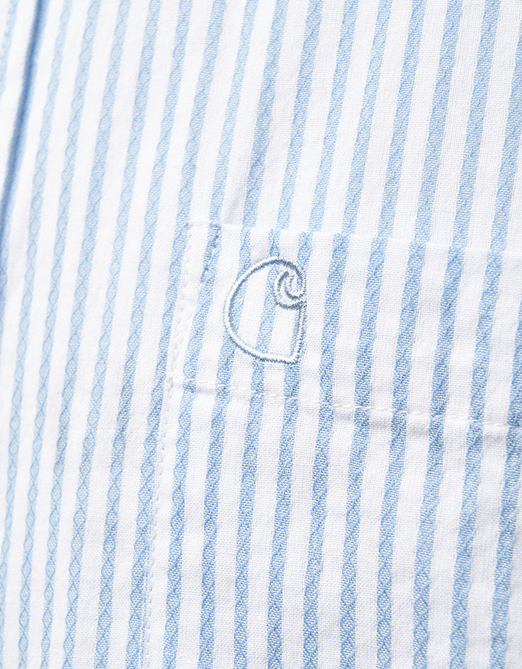 Carhartt WIP S/S Phelps Shirt - Phelps Stripe/Bluebird