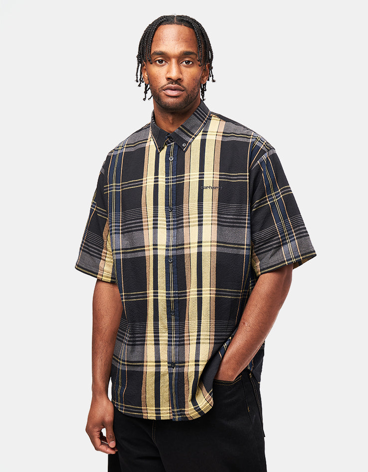 Carhartt WIP S/S Roslin Shirt - Roslin Check/Black/Black