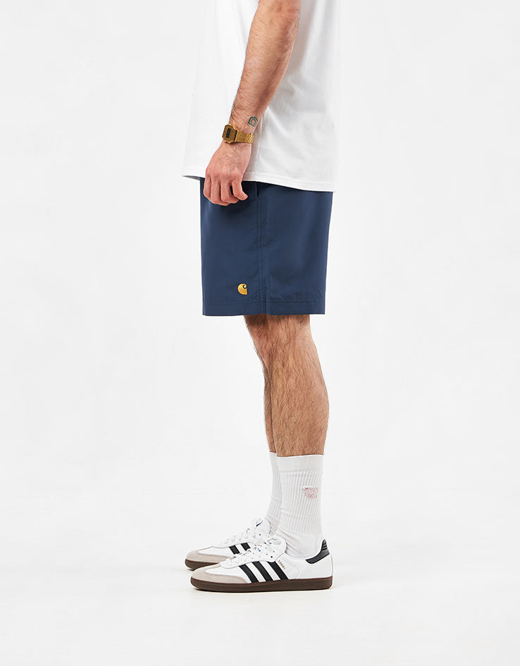 Carhartt WIP Chase Swim Trunks - Dusky Blue/Gold