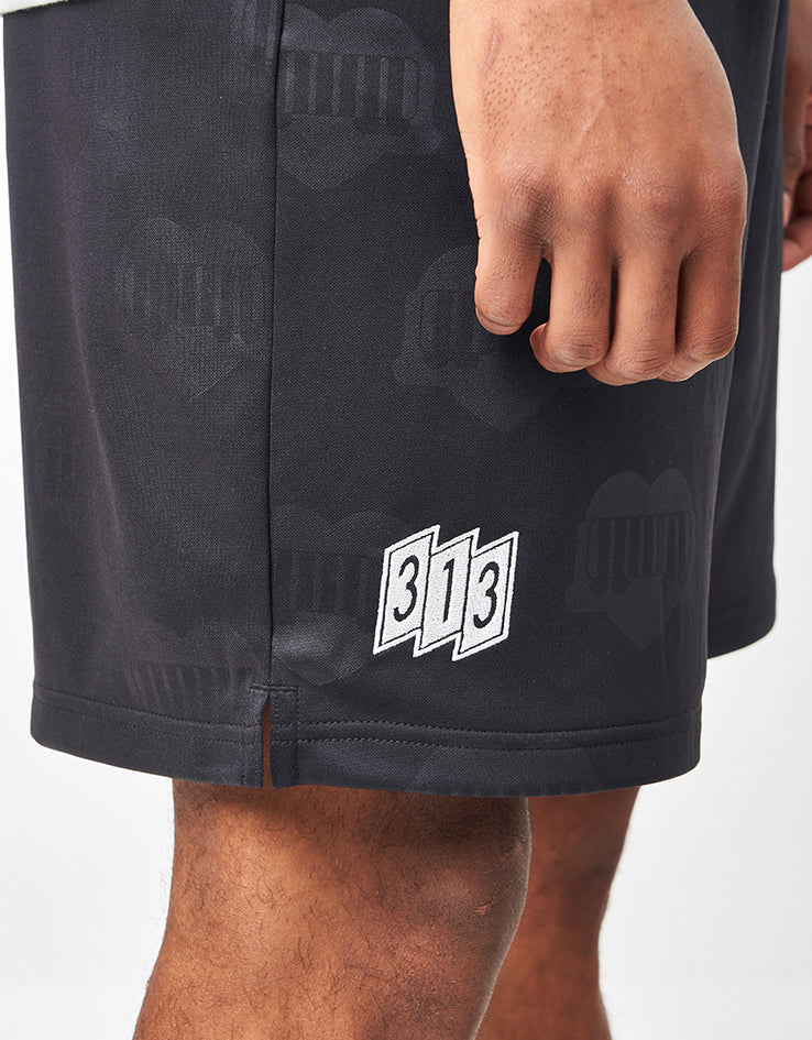 Carhartt WIP Hartt Football Shorts - Heart Train Jacquard/Black