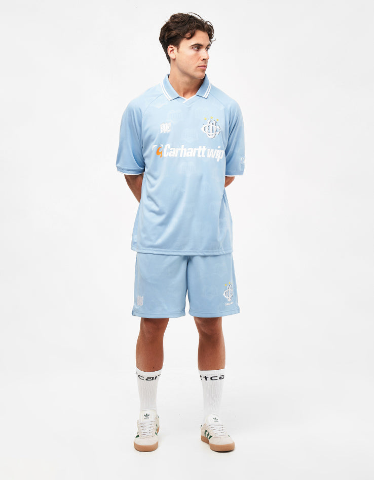 Carhartt WIP Hartt Football Shorts - Heart Train Jacquard/Bluebird