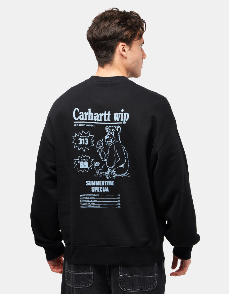 Carhartt WIP Catalogue Sweat - Black/Bluebird