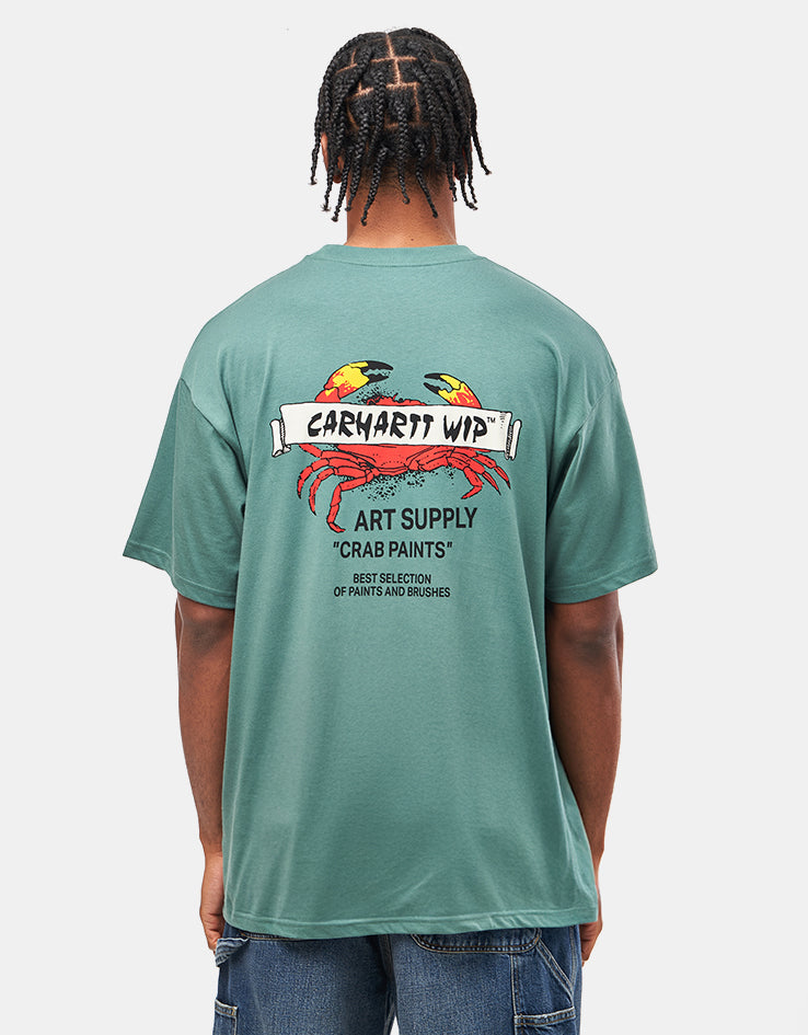 Carhartt WIP Crab Paint T-Shirt - Silver Pine