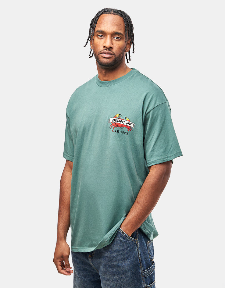Carhartt WIP Crab Paint T-Shirt - Silver Pine