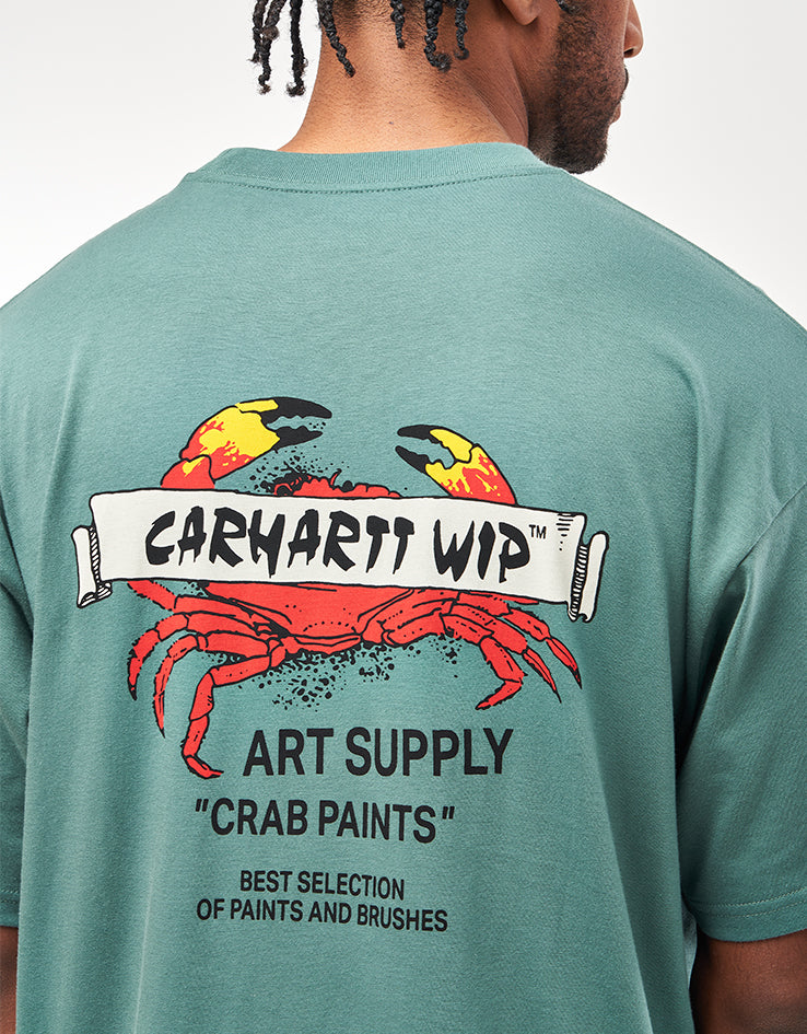 Carhartt WIP Crab Paint T-Shirt - Silver Pine