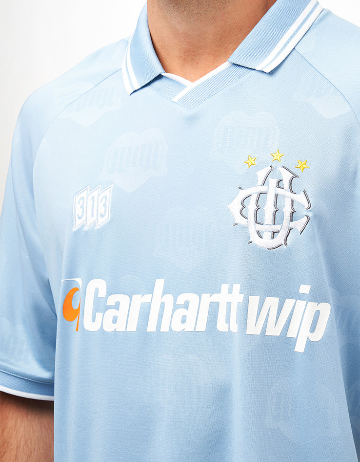 Carhartt WIP Hartt Football T-Shirt - Heart Train Jacquard/Bluebird