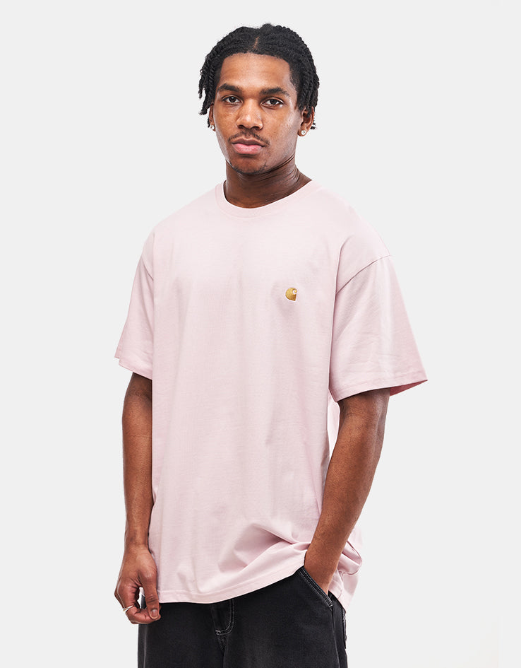 Carhartt WIP S/S Chase T-Shirt - Air Pink/Gold