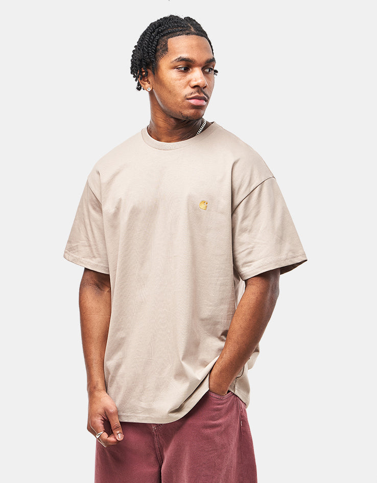 Carhartt WIP S/S Chase T-Shirt - Dusky Beige/Gold