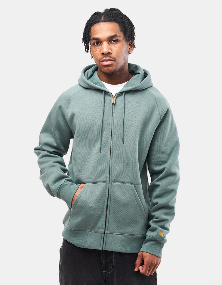 Carhartt WIP Hooded Chase Jacket - Silver Pine/Gold