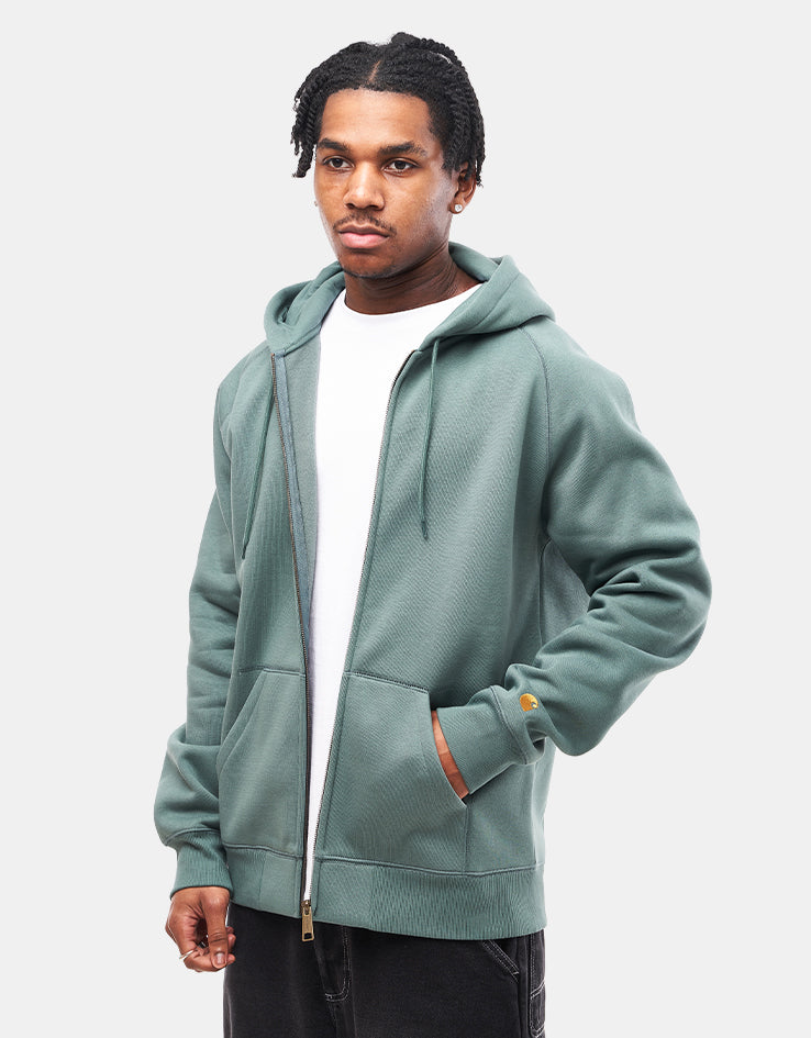 Carhartt WIP Hooded Chase Jacket - Silver Pine/Gold