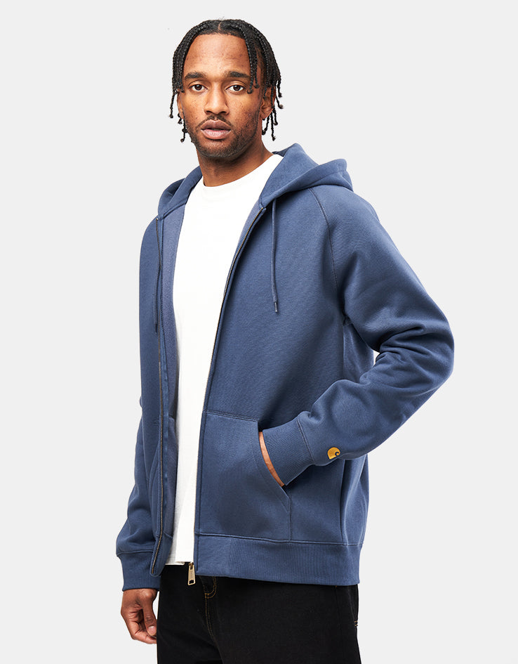 Carhartt WIP Hooded Chase Jacket - Dusky Blue/Gold