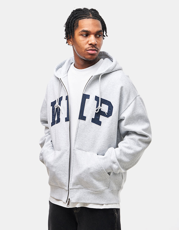 Carhartt WIP Hooded WIP Sweat Jacket - Ash Heather (Stone Washed)