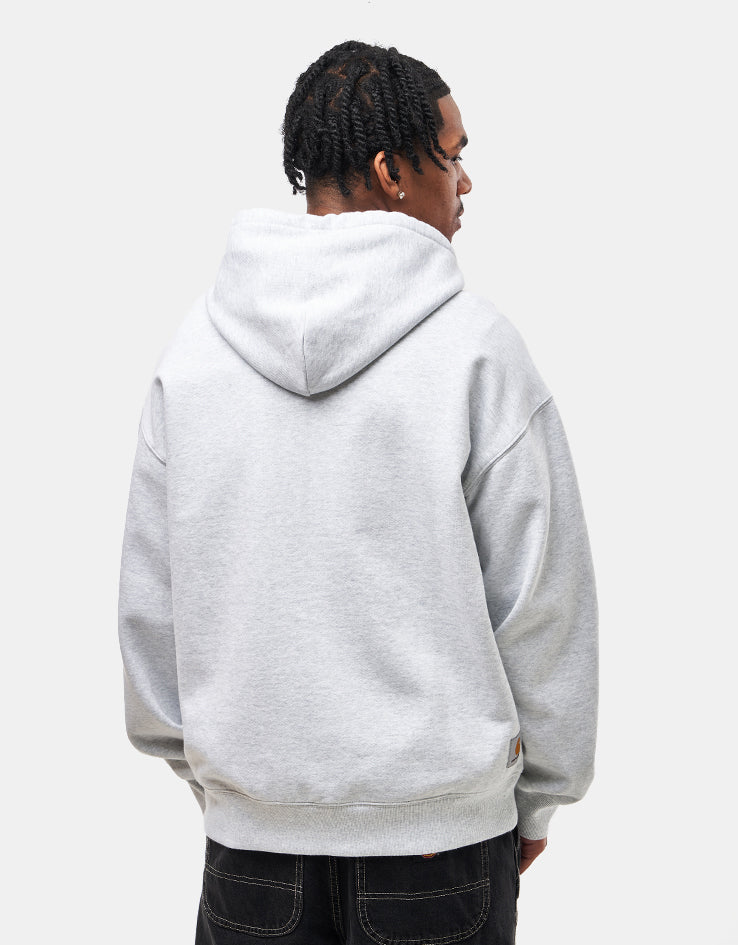 Carhartt WIP Hooded WIP Sweat Jacket - Ash Heather (Stone Washed)