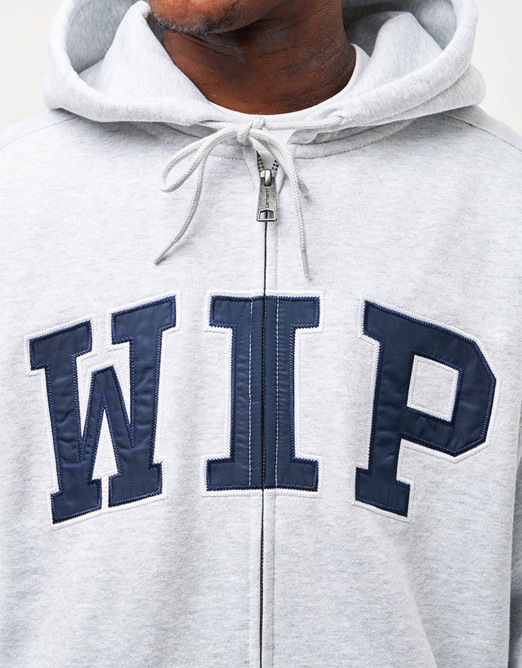 Carhartt WIP Hooded WIP Sweat Jacket - Ash Heather (Stone Washed)