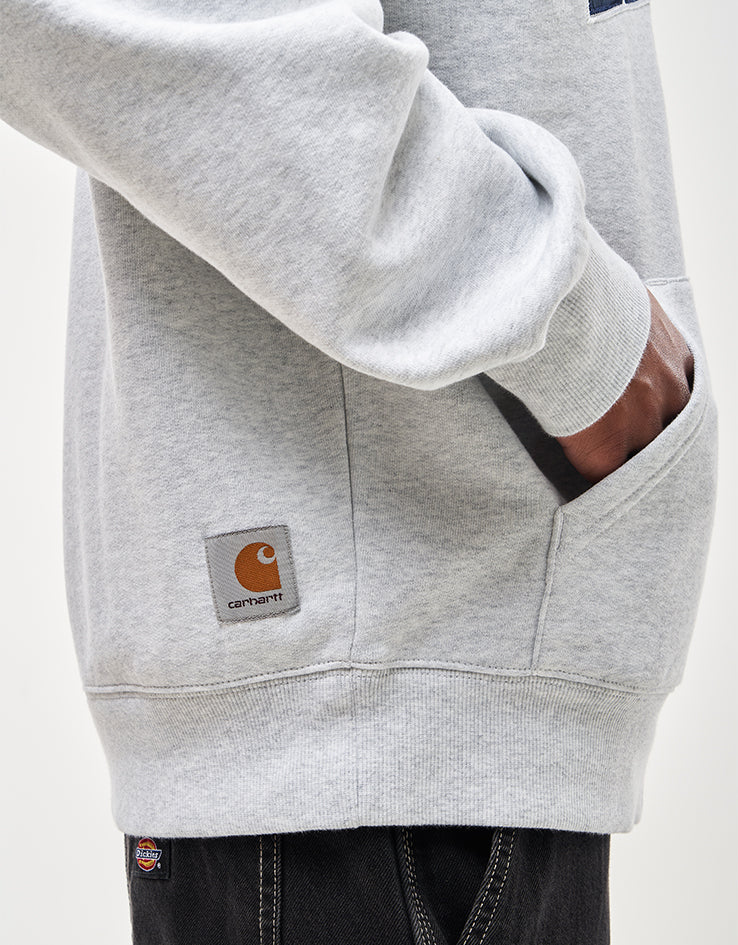 Carhartt WIP Hooded WIP Sweat Jacket - Ash Heather (Stone Washed)