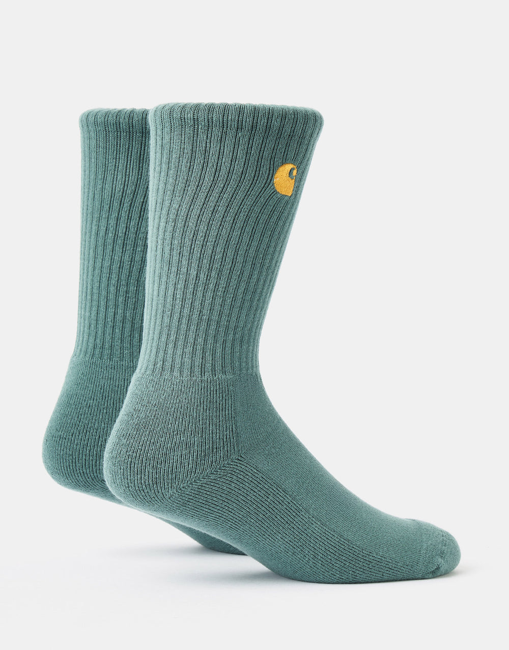 Carhartt WIP Chase Crew Socks - Silver Pine/Gold