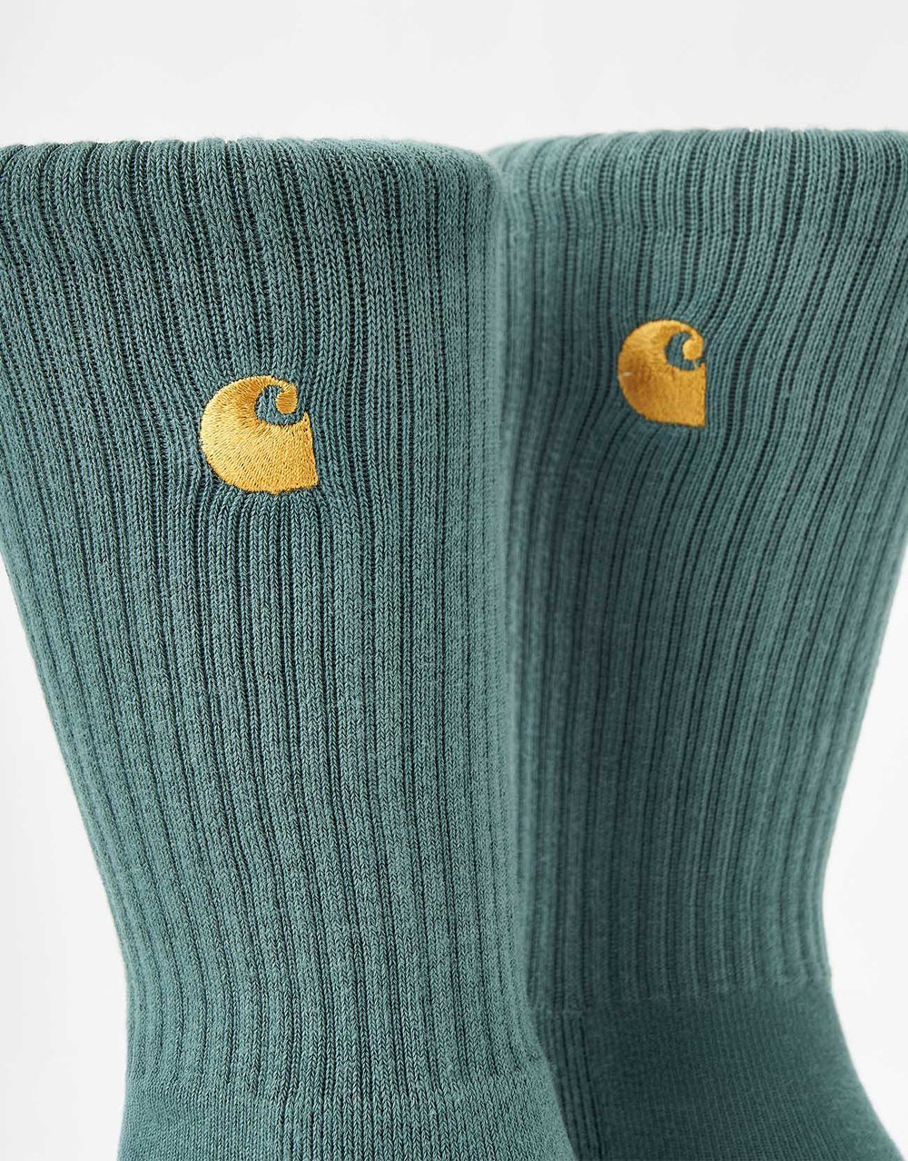 Carhartt WIP Chase Crew Socks - Silver Pine/Gold