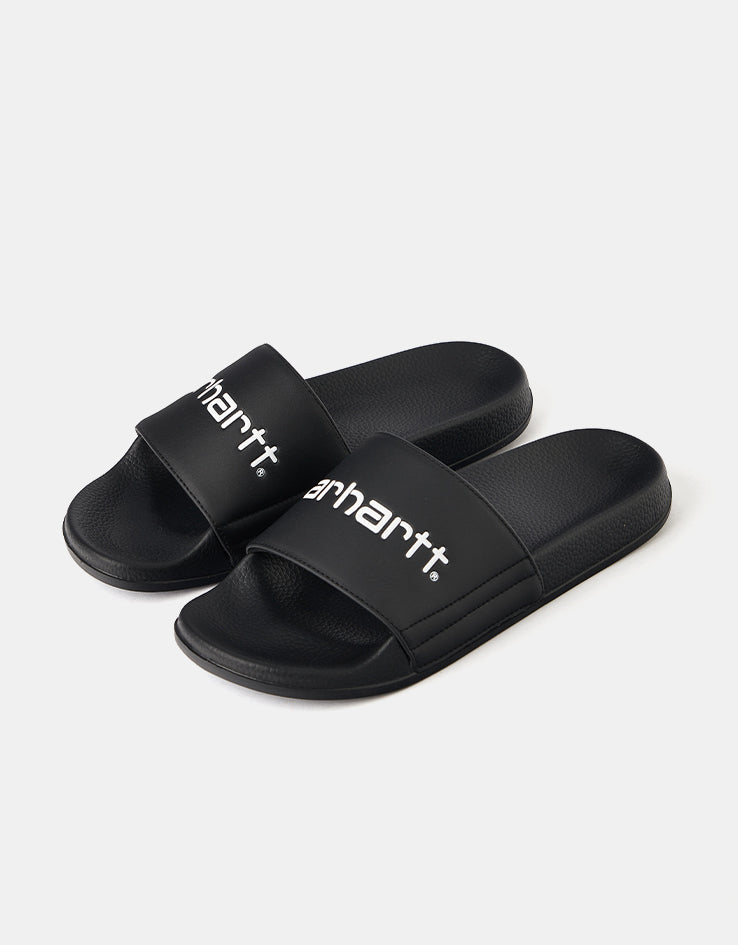 Carhartt WIP Script Slides - Black/White