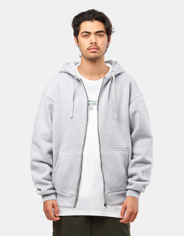 Route One Heavyweight Zip Hoodie (400gsm) - Heather Grey