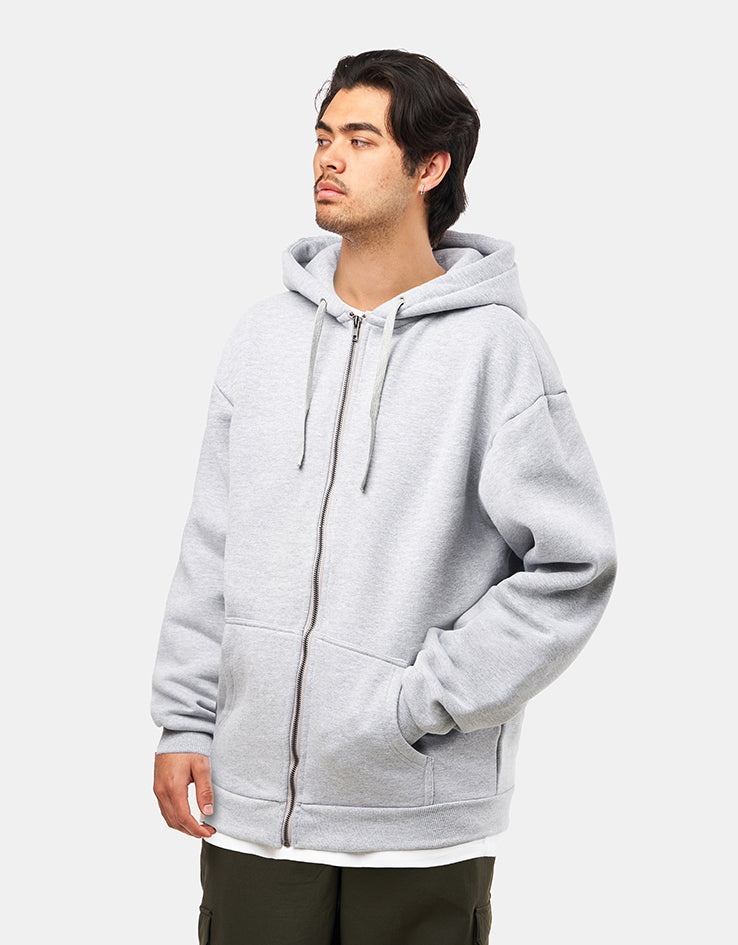 Route One Heavyweight Zip Hoodie (400gsm) - Heather Grey