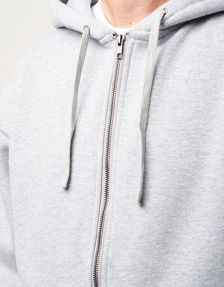 Route One Heavyweight Zip Hoodie (400gsm) - Heather Grey