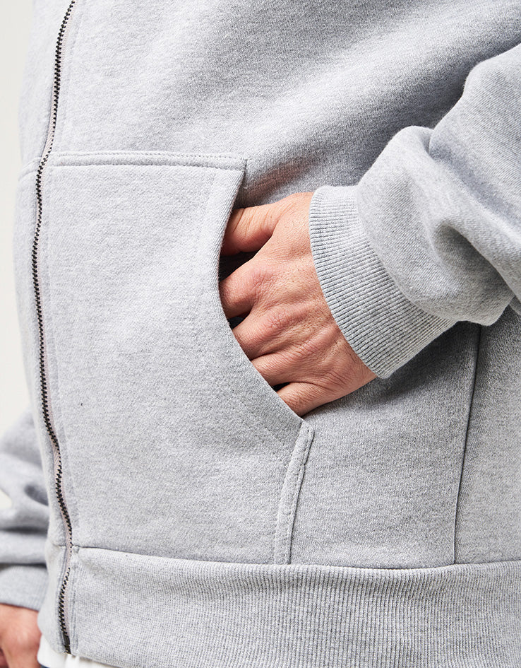 Route One Heavyweight Zip Hoodie (400gsm) - Heather Grey