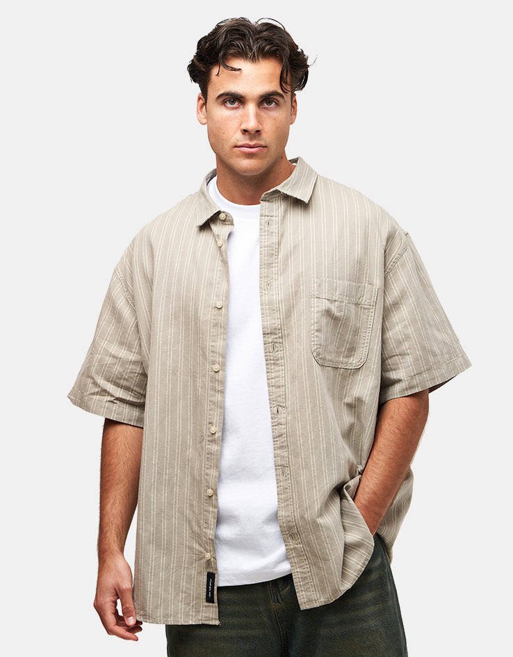 Vans Lawson Stripe S/S Shirt - London Fog/Lemon Icing