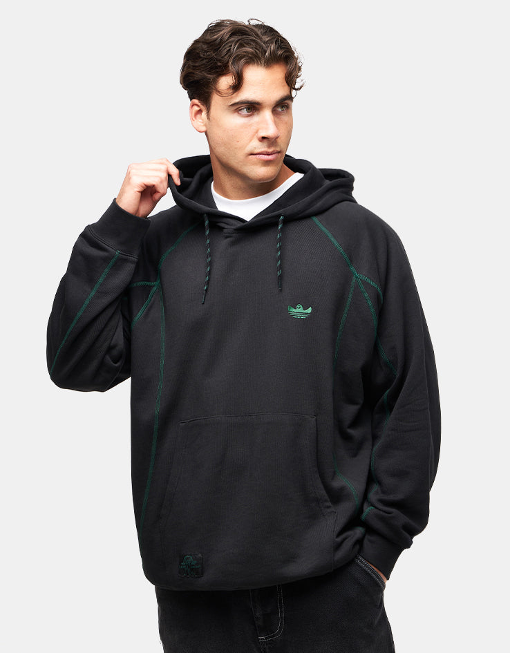 adidas Shmoo Featherweight Pullover Hoodie - Black/Dark Green