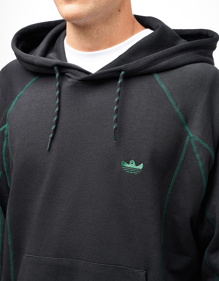 adidas Shmoo Featherweight Pullover Hoodie - Black/Dark Green
