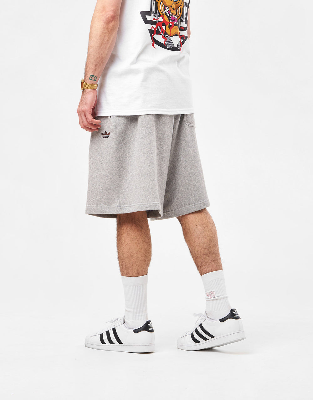 adidas Shmoo Featherweight Shorts - Medium Grey Heather/Dark Brown