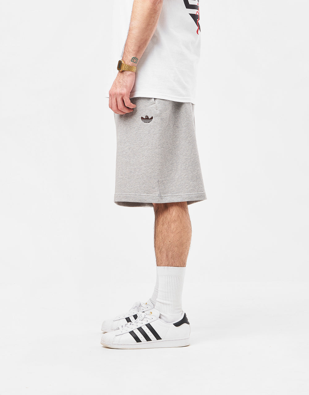 adidas Shmoo Featherweight Shorts - Medium Grey Heather/Dark Brown