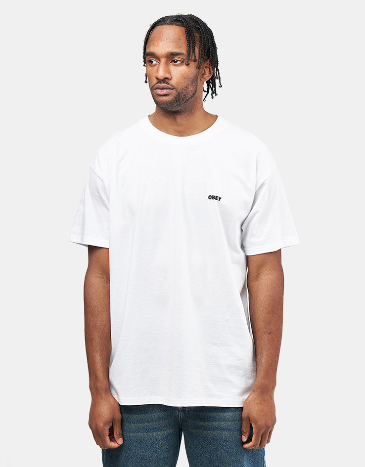 Obey Icon Stencil Flame T-Shirt - White