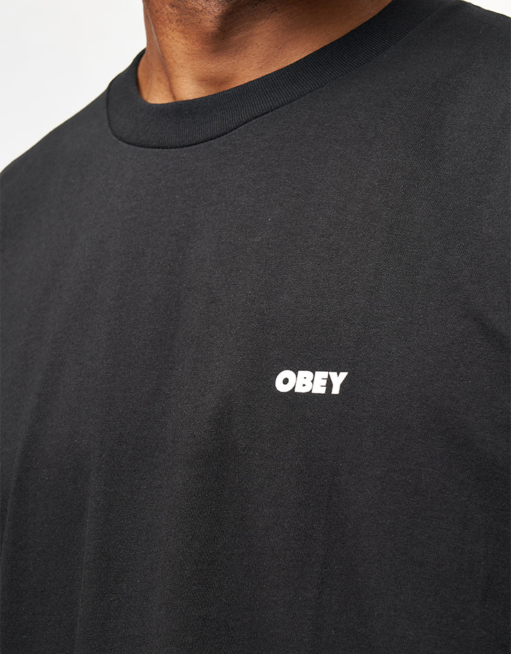 Obey Icon Stencil Flame T-Shirt - Black