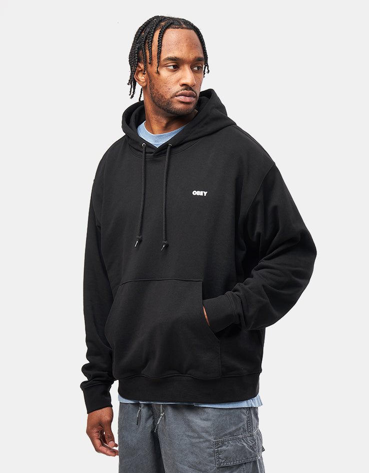 Obey Icon Stencil Flame Pullover Hoodie - Black