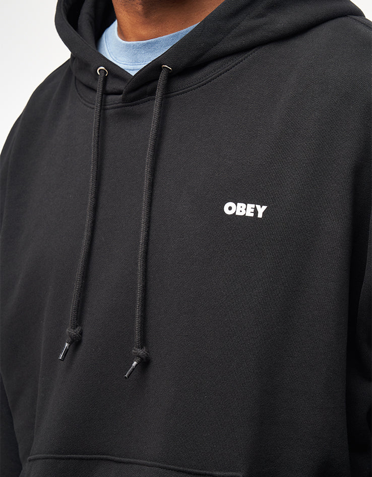 Obey Icon Stencil Flame Pullover Hoodie - Black