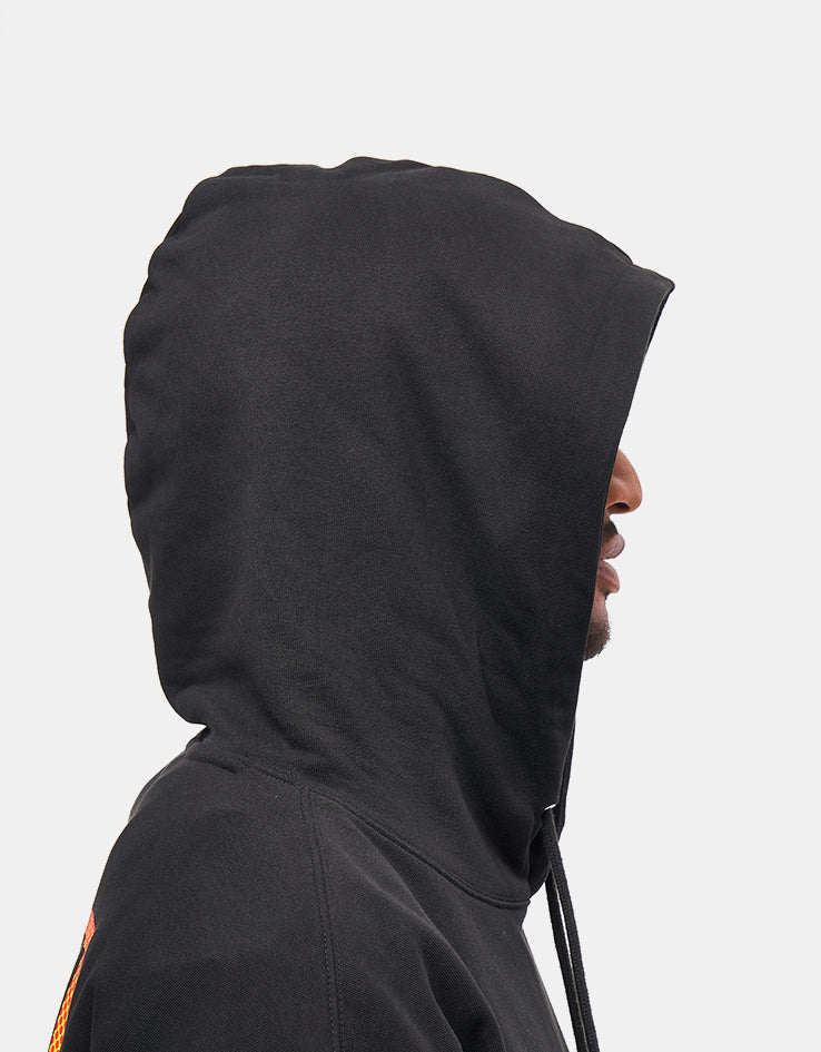 Obey Icon Stencil Flame Pullover Hoodie - Black