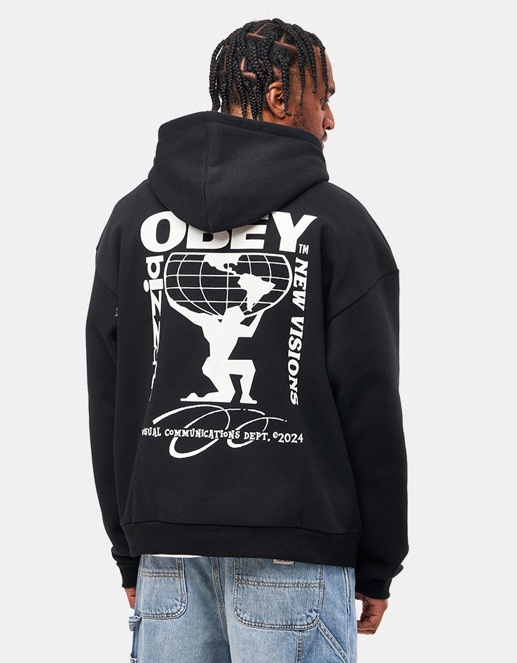Obey New Visions Extra Heavy Pullover Hoodie - Black