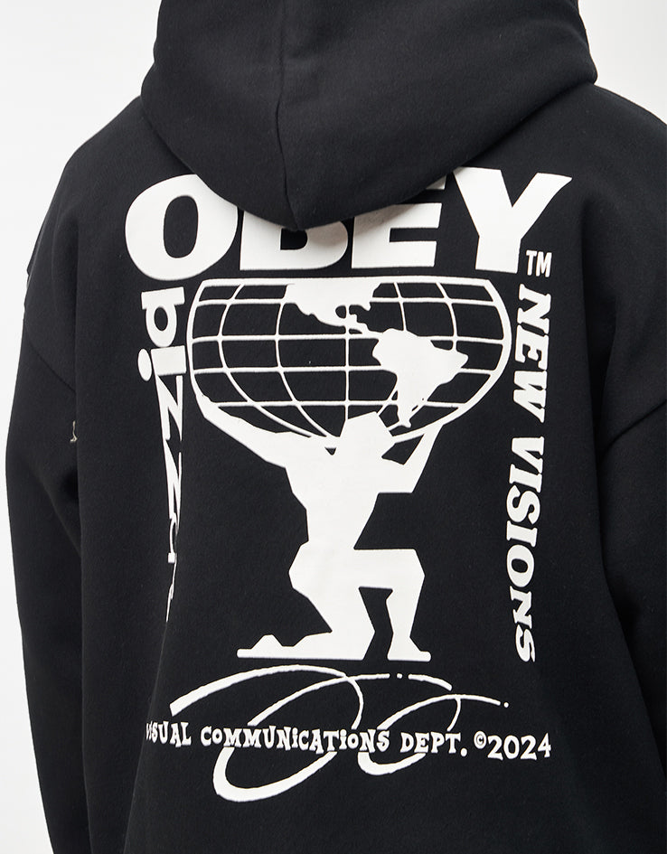 Obey New Visions Extra Heavy Pullover Hoodie - Black