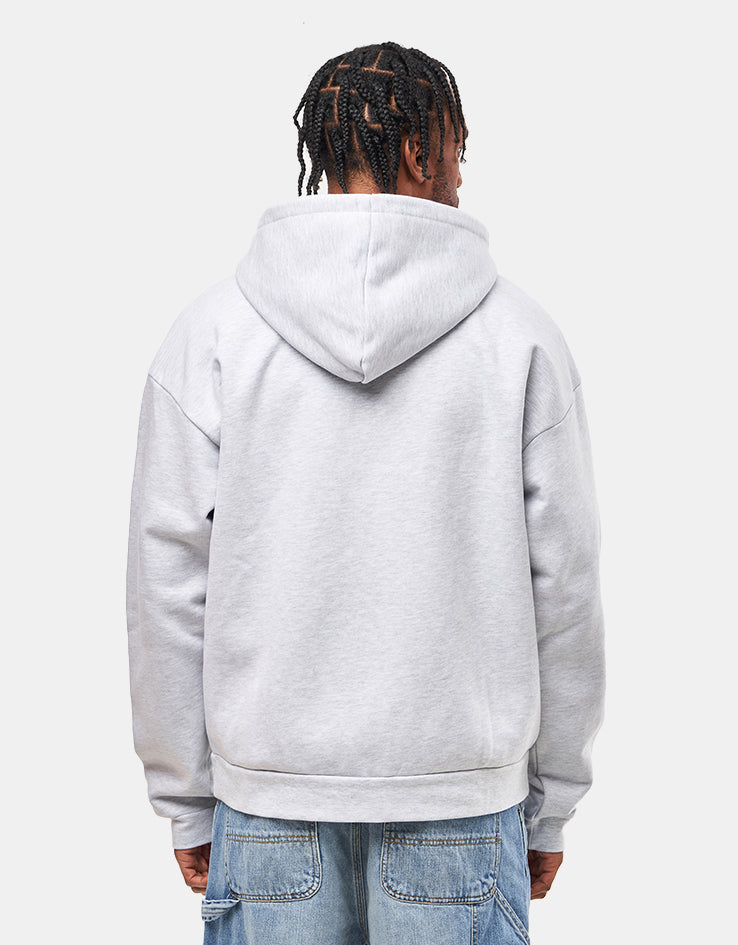 Obey Oval Extra Heavy Zip Hoodie - Ash Grey