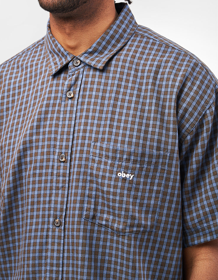 Obey Bigwig Otis Woven S/S Shirt - Dull Blue Multi