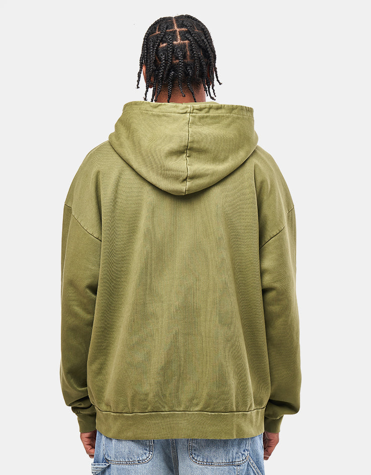 Obey Lowercase Pigment Hood Pullover Hoodie - Pigment Moss Green