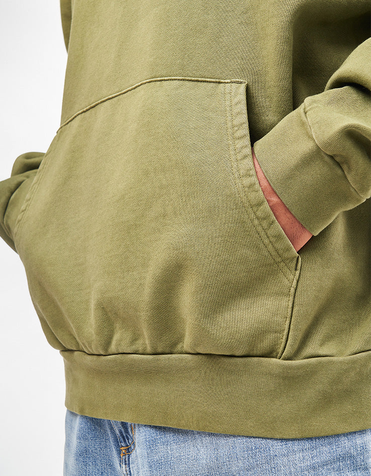 Obey Lowercase Pigment Hood Pullover Hoodie - Pigment Moss Green