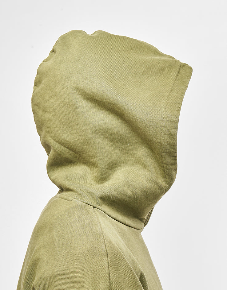 Obey Lowercase Pigment Hood Pullover Hoodie - Pigment Moss Green