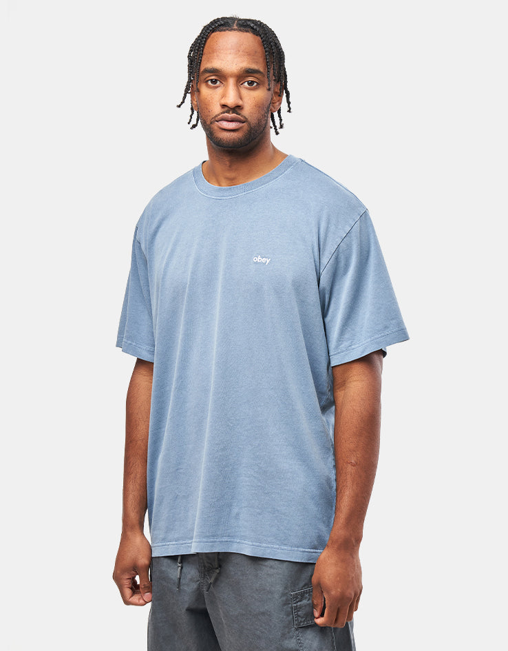Obey Lowercase Pigment T-Shirt - Pigment Coronet Blue