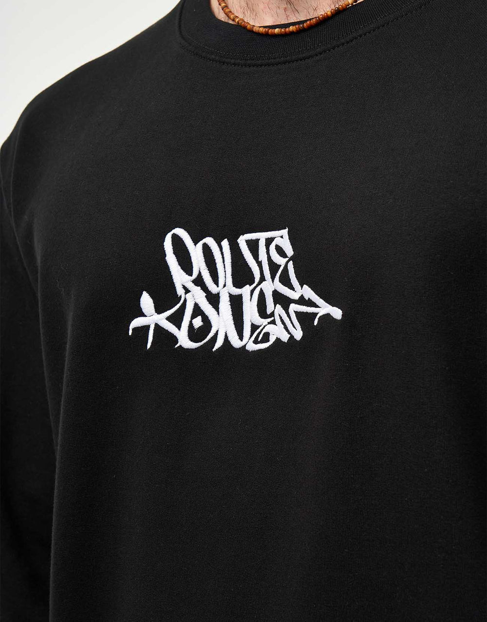 Route One Tagged Sweatshirt - Deep Black