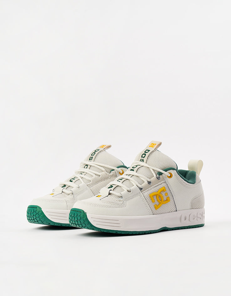 DC Lynx OG Skate Shoes - Off White/Yellow/Green
