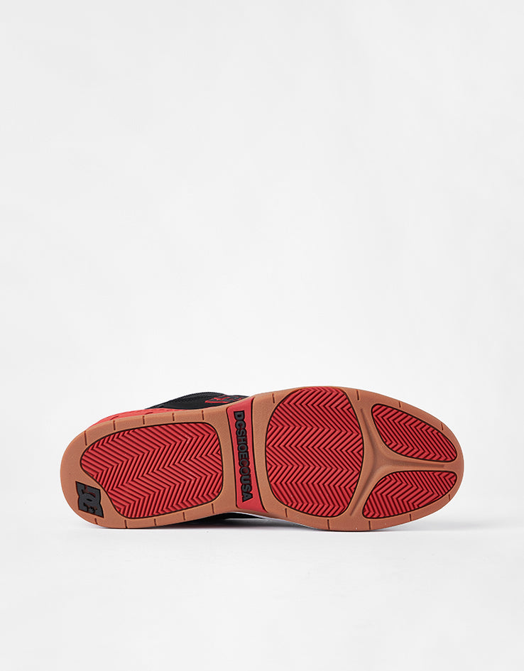 DC Ascend S Skate Shoes - Black/Red/Black