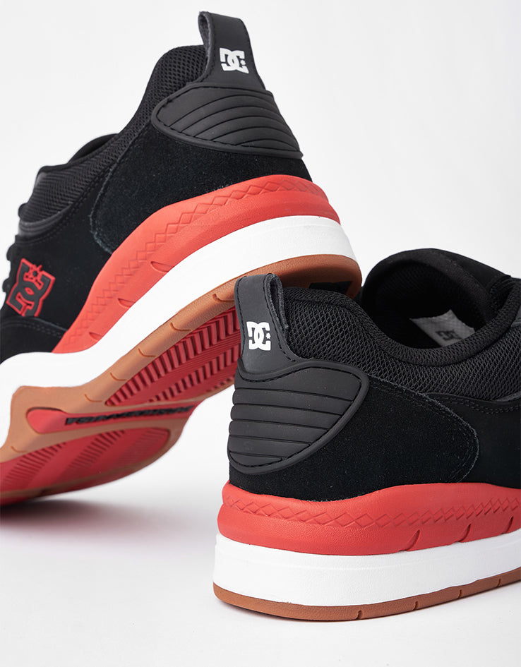 DC Ascend S Skate Shoes - Black/Red/Black
